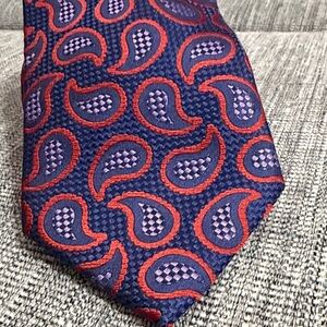 Ben Sherman Navy and Red Paisley Tie